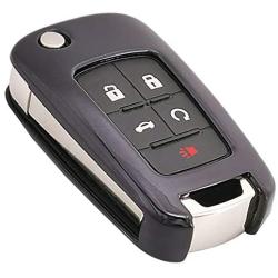 Black Soft TPU Key Fob Cover Case Remote Holder Skin Glove for Chevy Chevrolet Equinox Camaro Cruze Malibu Sonic Volt Park Impala Buick Encore Allure Regal