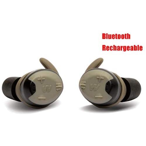 Walkers Silencer Bluetooth Digital Earbuds, Rechargeable, NRR23dB, Voice Prompts, Sound Activated Compression
