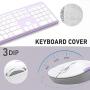 Wireless Keyboard and Mouse Combo, Jelly Comb KUT027 Wireless Keyboard and Mouse 2.4GHz Full Size Ultra-Thin Keyboard Mouse for Computer, Laptop, PC, Desktop, Windows 7, 8, 10 -White and Purple