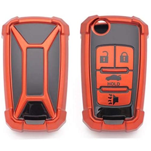 Royalfox(TM) Full Cover 2 3 4 Buttons TPU Silicone flip Remote Key Fob case Cover for Chevrolet Camaro Cruze Equinox Malibu SS Sonic Spark Volt Aveo,Buick Lacrosse Encore GL8 Regal Excelle (red)
