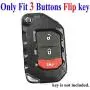 Qty(2) Alegender Black 3 Buttons Flip Key Cover Case Fob Holder Bag Remote Protector Fits for Jeep 2018 2019 2020 Wrangler JL Gladiator JT 68292942AA Qty(2) Alegender Black 3 Buttons Flip Key Cover Case Fob Holder Bag Remote Protector Fits for Jeep 2018 2019 2020 Wrangler JL Gladiator JT 68292942AA