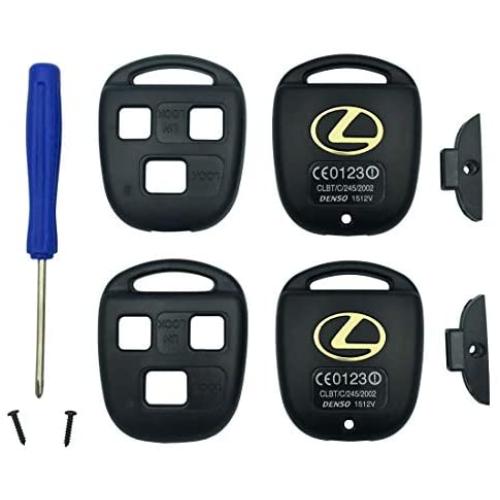 Replacement Keyless Entry Key Fob Case Fit for Lexus ES GS GX is LS LX RX SC Remote Control Key Combine 3 Buttons Replacement Car Key Shell Casing Blank Without Blade (2 Piece)