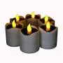 Gedengni Waterproof LED Solar Candles Yellow Flicker Electronic Solar Power LED Lamp Nightlight for Outdoor Camping Emergency Indoor Party Decoration - 6pcs