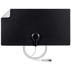 GE Ultra Edge Indoor TV Antenna, Slim Home Decor Reversible Black White, 4K 1080P VHF UHF, Long Range Antenna, Digital, HDTV Antenna, Smart TV Compatible, 6Ft Coaxial Cable, 11264