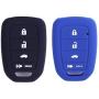 2Pcs XUHANG Sillicone key fob Skin key Cover Remote Case Protector Shell for Honda Accord sports LX Civic HR-V CR-V 4 button black blue
