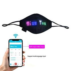 SDLAJOLLA LED Programmable Face Cover, Bluetooth LED Programmable Face Cover Custom Sign USB Rechargeable for Man Woman Mothers Day New (1PC)