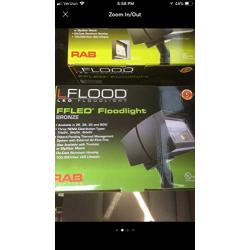 RAB FFLED39 Flood Light, LED, 39W, Bronze