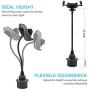 Kuelor Car Cup Holder Phone Mount, Adjustable Long Arm Cell Phone Holder with 360° Rotatable Cradle for Most Smartphones Such as iPhone, Samsung and GPS