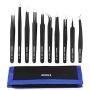 Precision Tweezers Set, XOOL 10 PCS ESD Tweezers Set, Anti-Static Stainless Steel Tweezers Kit, Non-magnetic and Multi-standard Stainless Steel Tweezers for Lab, Electronics, Jewelry and Detailed Work