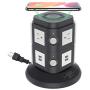 Power Strip Tower with 10W Wireless Charger, QBA Vertical Charging Station 3000W 13A Spin Standing Surge Protector with 6 AC Outlets+4 USB Ports+6.5ft Extension Cord for Home Office Classroom