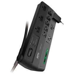 APC Surge Protector with USB Ports, P11U2, 2880 Joule, 6 Cord, Flat Plug, 11 Outlet Power Strip Black