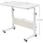 sogesfurniture Mobile Side Table 31.5 InchesTablet Wheels Mobile Laptop Computer Desk Adjustable Movable Laptop Computer Stand for Bed Sofa,Maple BHUS-05-1-80MP