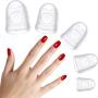 Anti-slip Silicone Fingertip Protectors Guitar Finger Guards 5 Sizes Finger Protection Covers Caps for Stringed Instruments Guitar Mandolin Bass Counting Sewing, 5 Sizes (Transparent)