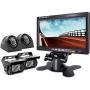 eRapta Backup Camera 2.0 with Monitor for RV Truck Trailer Box Tractor 5th Wheel Split Screen Back Up Reversing Parking Backing Rear and Side Wired Camera 4 Channels ER0202