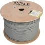 trueCABLE Cat6A Riser (CMR), 1000ft, Gray, 23AWG 4 Pair Solid Bare Copper, 750MHz, ETL Listed, Unshielded Twisted Pair (UTP), Bulk Ethernet Cable