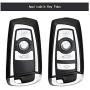 TANGSEN Smart Key Fob Case for BMW 1 3 4 5 6 7 Series GT3 GT5 M5 M6 X3 X4 3 4 Button Keyless Entry Remote Personalized Protective Cover Plastic Carbon Fiber Pattern Black Silicone