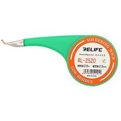 2.5MM Width 2.0M Length Low Residue Desoldering Wick Braid with Thumb Wheel Dispenser Welding Solder Remover Lead Cord For Phone BGA Flux Welding Cleaning Tool