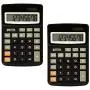 Desktop Calculators, Handheld Angled 8-Digit LCD Display, 2 Pack, by Better Office Products, Standard Function, Black, Dual Power with Included Button Battery, 2 Pack