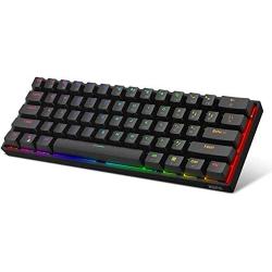 DIERYA DK61E 60% Mechanical Gaming Keyboard, RGB Backlit Wired PBT Keycap Waterproof Type-C Mini Compact 61 Keys Computer Keyboard with Full Keys Programmable (Gateron Optical Blue Switch)
