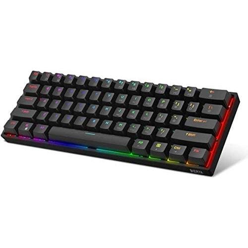 DIERYA DK61E 60% Mechanical Gaming Keyboard, RGB Backlit Wired PBT Keycap Waterproof Type-C Mini Compact 61 Keys Computer Keyboard with Full Keys Programmable (Gateron Optical Red Switch)