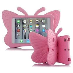 iPad case for Kids, Feitenn 3D Cartoon Butterfly Non-Toxic EVA Light Weight Kid Proof Shockproof case with Kickstand for ipad 5/ ipad 6 /ipad pro 9.7/ New iPad 2017 case ( Pink)