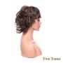 Short Fluffy Wig Dark Brown mixed Blonde Two Tones Pixie Cut Synthetic Heat Resistance Wigs for Women 12inch Long in Good Volume