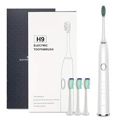 Sonic Toothbrush Rechargeable Electric Toothbrushes for Adults and Kids, Vibrating Electronic Toothbrush with 5 Mode/4 Dupont Brush, Long Last Power On, Smart Timer&Pressure Sensor