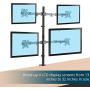 Halter LCD Computer Monitor Desk Mount, Fully Adjustable Stand Desk clamp Holds up to 4 27'' LCD Monitors
