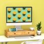 Monitor Stand Riser with Drawer - Desk Shelf Organizer Keyboard Storage Bamboo 22x10.6x4.7 inch