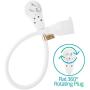 Maximm Cable 1 Foot 360° Rotating Flat Plug Extension Cord / Wire, 3 Prong Grounded Wire 16 Awg Power Cord - 3 Pack - White