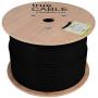 trueCABLE Cat6 Plenum Shielded (CMP), 1000ft, Black, 23AWG Solid Bare Copper, 550MHz, ETL Listed, Overall Foil Shield (FTP), Bulk Ethernet Cable