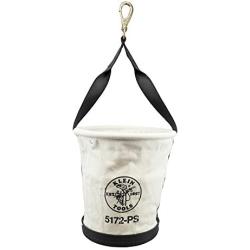 Klein Tools 5172PS Heavy-Duty Tapered-Wall Bucket with 15 Inside Pockets, No. 4 Canvas