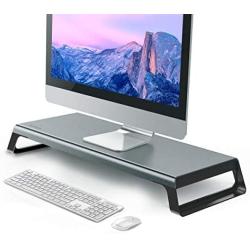 ORICO Aluminum Monitor Stand, Universal Desktop Computer Riser with Keyboard Mouse Storage for PC, Laptop, Printer, Small TV