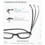 Gaoye 2 Pack Blue Light Blocking Glasses Women Men, Fashion Square Computer Gaming Eyeglasses Spring Hinge Anti UV & Glare