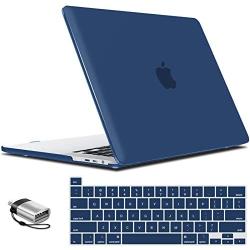 IBENZER MacBook Pro 16 Inch Case A2141 Release 2020 2019, Hard Shell Case with Keyboard Cover & Type C Adapter for Apple Mac Pro 16’’ with Touch Bar and Touch ID, Navy Blue, T16NYBL+1TC