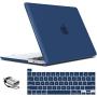 IBENZER MacBook Pro 16 Inch Case A2141 Release 2020 2019, Hard Shell Case with Keyboard Cover & Type C Adapter for Apple Mac Pro 16’’ with Touch Bar and Touch ID, Navy Blue, T16NYBL+1TC