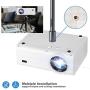 Living Enrichment Mini Projector, Built-in Dual Speaker and Full HD 1080p Movie Video Projector, 50000 Hours Life LED, Compatible with TV Stick, Video Games, HDMI, USB, TF, VGA, AUX, AV