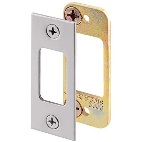 Prime-Line Products E 2483 Prime-Line Security Deadbolt Strike, for Use with Wood Or Metal Doorjambs, 2-3/4 in H X 1-1/8 in W, Steel, Satin Nickel