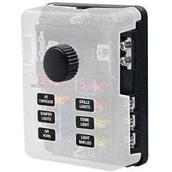 BlueFire 6 Way Blade Fuse Box Fuse Block Standard Circuit Fuse Holder with LED Light Indication & Protection Cover for Car Boat Marine Truck Vehicle SUV Yacht RV