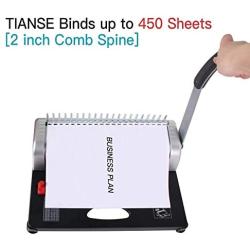 Binding Machine, 21-Holes, 450 Sheets, Comb Binding Machine with Starter Kit 100 PCS 3/8 Comb Binding Spines, Comb Binding Machine Perfect for Letter Size, A4, A5 or Smaller Sizes Office Documents