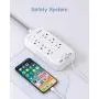 6 Outlets Power Strip Flat Plug with 3 USB Charing Ports (3.1A, 15W), 6Ft Braided Extension Cord, Wall Mountable Outlet Extender with Overload Protection Switch for Home Office Cruise Ship , White 6 Outlets Power Strip Flat Plug with 3 USB Charing Ports (3.1A, 15W), 6Ft Braided Extension Cord, Wall Mountable Outlet Extender with Overload Protection Switch for Home Office Cruise Ship , White