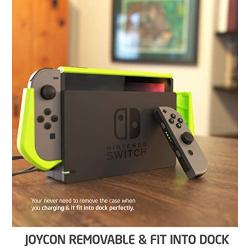 Mumba Dockable Case for Nintendo Switch, [Blade Series] TPU Grip Protective Cover Case Compatible with Nintendo Switch Console and Joy-Con Controller (Green)