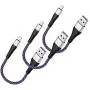 (1Ft 3 Pack) iPhone Charger Cable,[MFi Certified] Lightning Cable Nylon Braided iPhone Charger Cable for Charging and Syncing Compatible with iPhone 11/11 Pro/X/XS/XR/XS Max/8/8 Plus/7 Plus