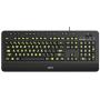 Azio Vision Backlit Computer Keyboard - Wired USB Keyboard with LARGE PRINT keys and 5 Interchangeable Backlight Colors (KB506)