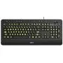 Azio Vision Backlit Computer Keyboard - Wired USB Keyboard with LARGE PRINT keys and 5 Interchangeable Backlight Colors (KB506)