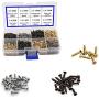 newlng 2MM Small Screws Phillips Flat Head Cross Self Tapping Tiny Screw Cabinet Electronic Accessories Screw Multifunctional DIY Micro Woodworking Mini Screw Set Gold Black Silver 1600pcs