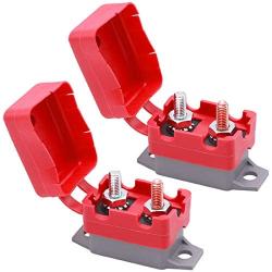 Tnisesm 2 Pcs 10A Automatic Reset Circuit Breaker 125/250VAC 50VDC with Cover for Automotive Marine