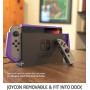 Mumba Dockable Case for Nintendo Switch TPU Grip Protective Cover Case Compatible with Nintendo Switch Console and Joy-Con Controller (Purple)
