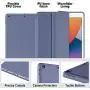 Akkerds Case Compatible with iPad 10.2 2020 iPad 8th Gen/2019 iPad 7th Gen with Pencil Holder, Protective Case with Soft TPU Back, Auto Sleep/Wake Cover Compatible for iPad 8th/7th Gen, Blue Gray
