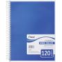 Mead Spiral Notebook, 3 Subject, Wide Ruled Paper, 120 Sheets, 10-1/2 x 7-1/2 inches, Color Selected For You (05746)